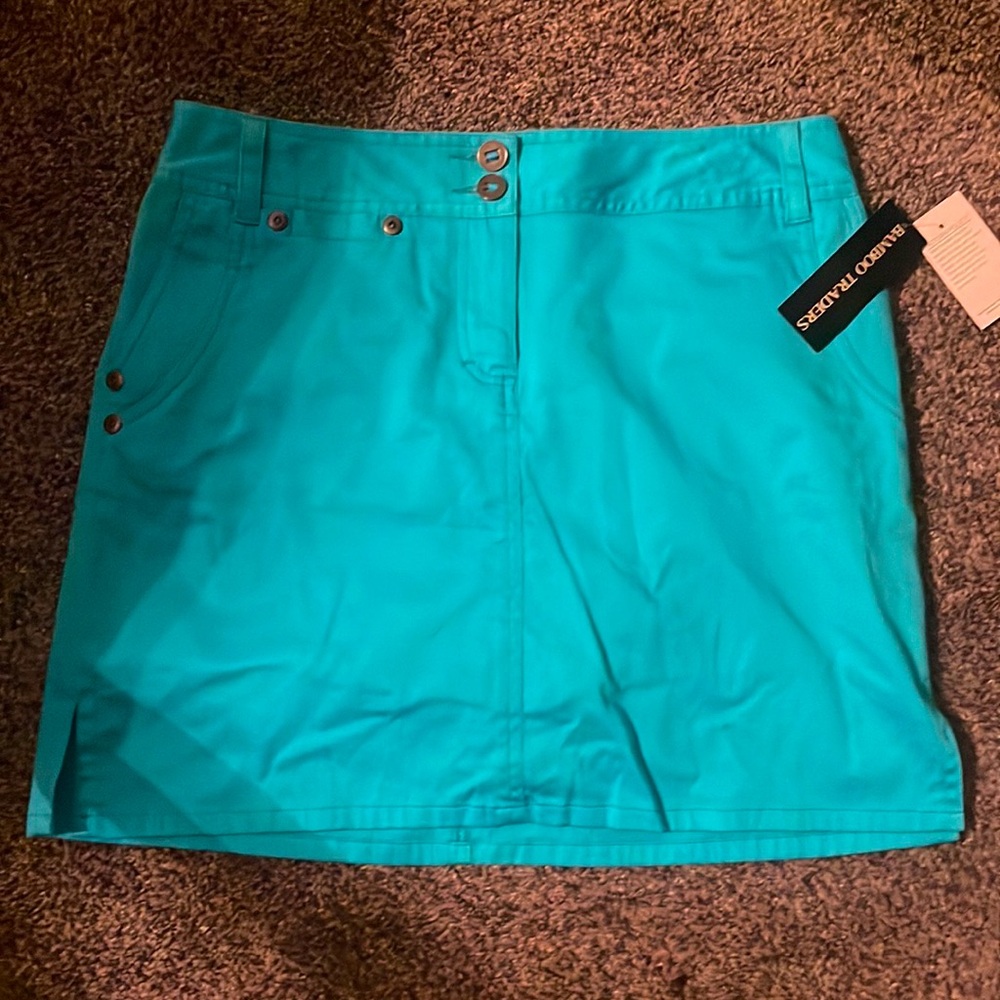 Bamboo Traders Teal Blue Skirt Size 8 Petite NWTs